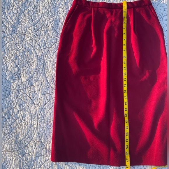 Vintage Pendleton Cherry Red Wool Pencil Skirt Size 10 - Picture 6 of 6